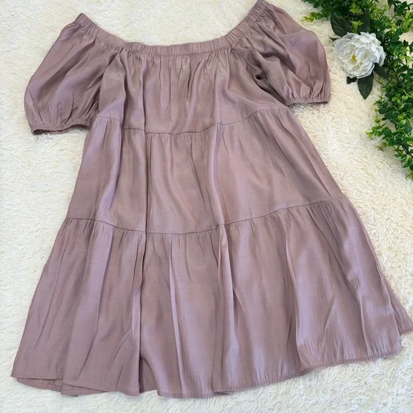 Made with Love Dusty Rose Babydoll Dress Size Large - Picture 2 of 8